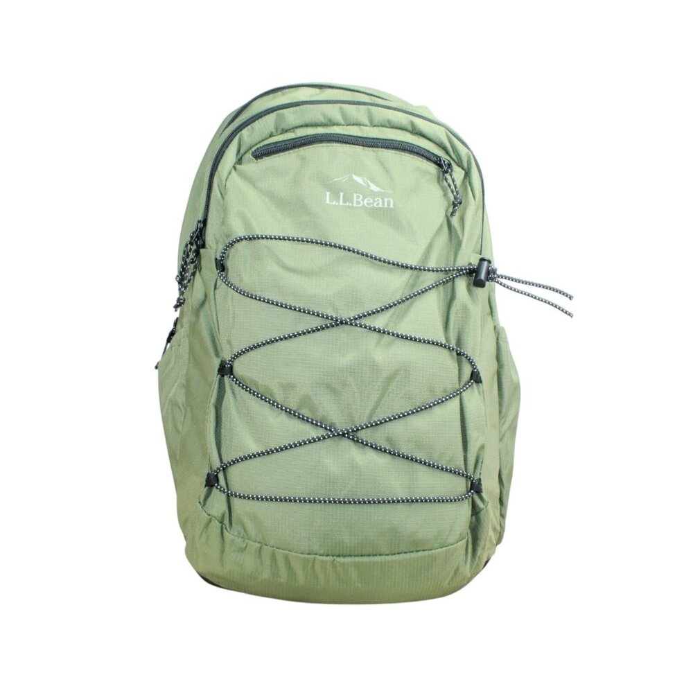 L.L. Bean Light Green Backpack with Black Cord Accents